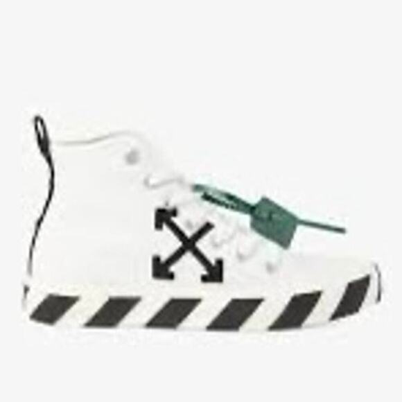 Off-White Vulcanized Logo Mid Top Sneakers‎ White Black Designer Streetwear main image 14